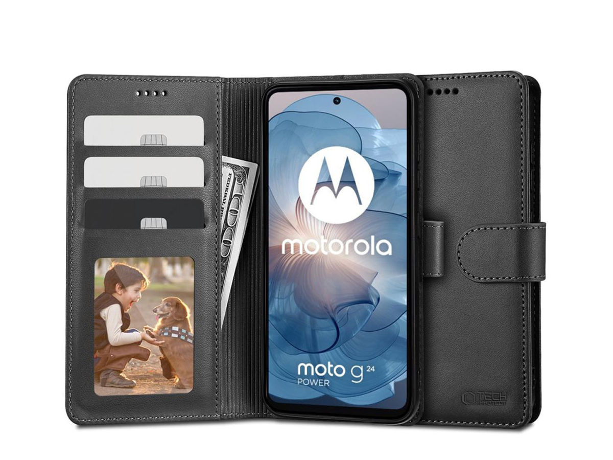 Tech-Protect Brieftasche für Moto G04 / G24 Power / G24 4G schwarz